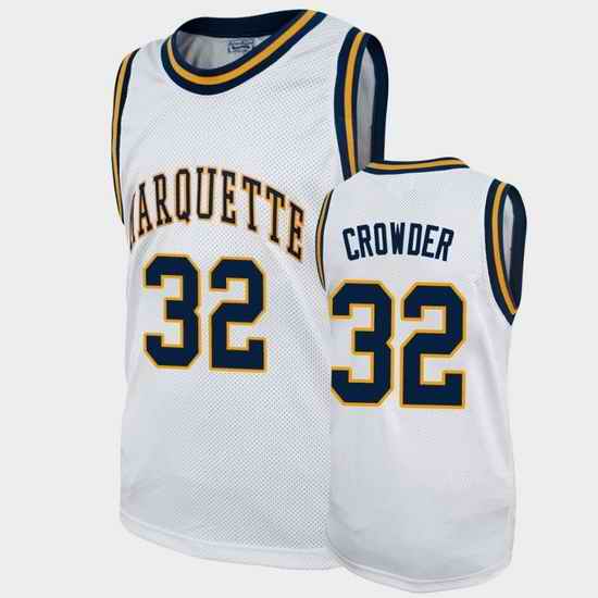 Men Marquette Golden Eagles Jae Crowder Alumni White College Basketball Jersey